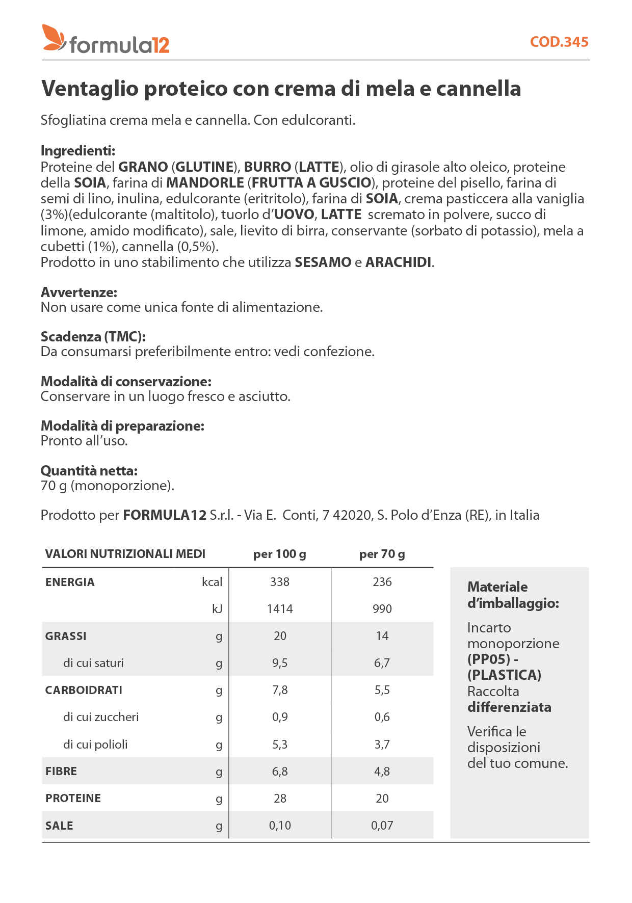 345_ Ventaglio proteico con crema di mela e cannella